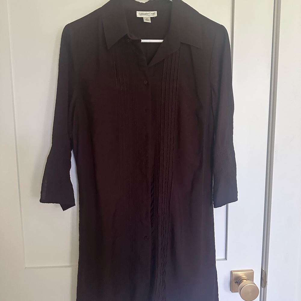 Coldwater Creek Dark Brown Button-Up Dress